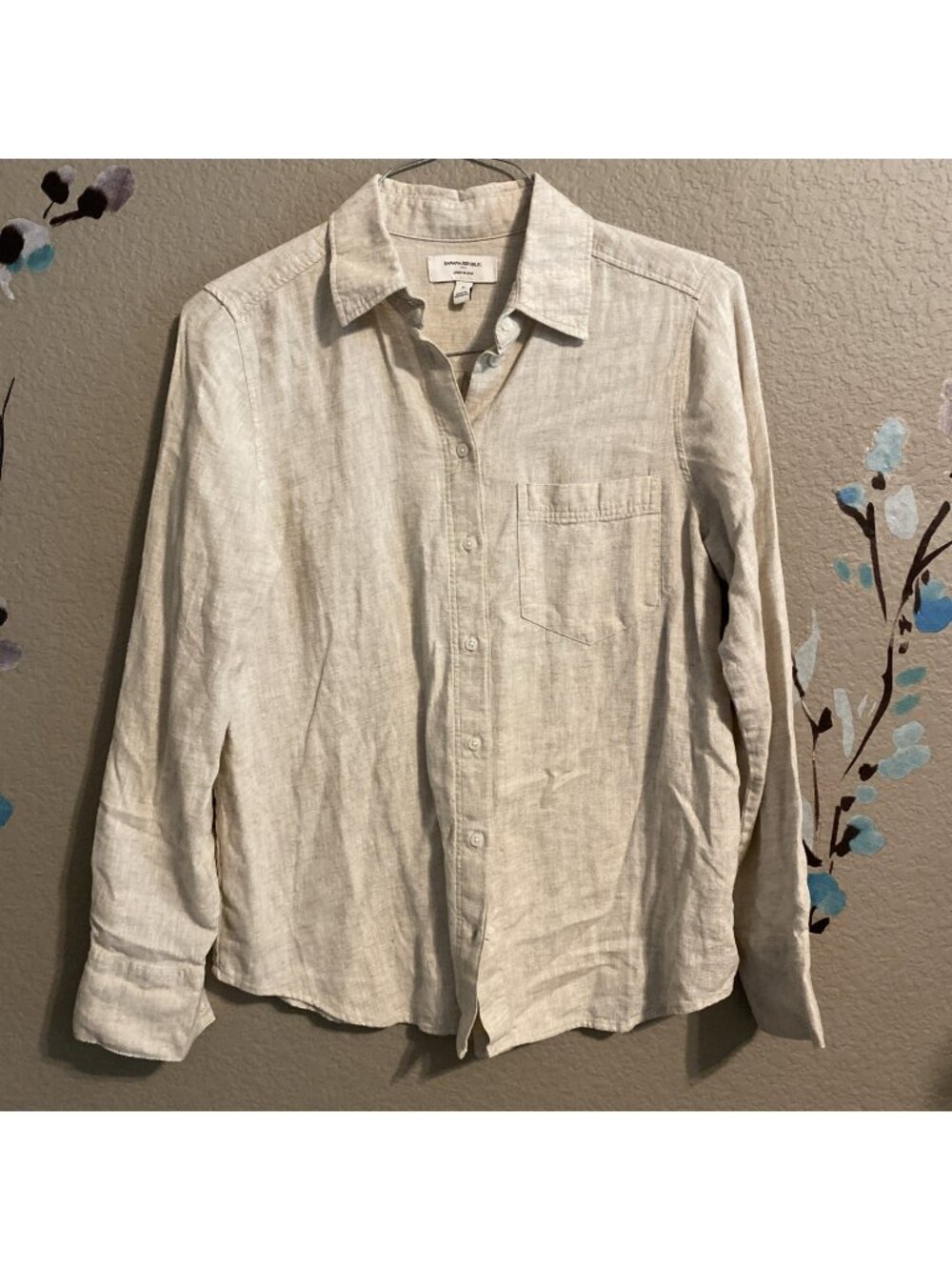 banana republic Linen Blend Button Down Shirt S Lightweight capsule